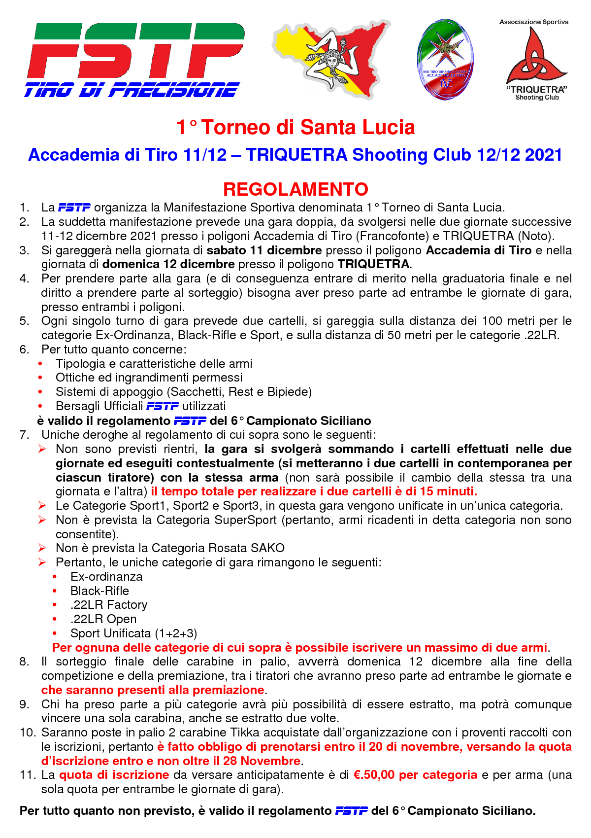 Torneo Santa Lucia - Regolamento1